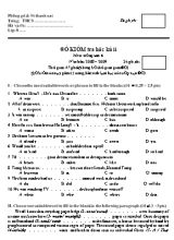 Đề thi học kỳ II môn Tiếng Anh Lớp 8 - Năm học 2008-2009 - Phòng Giáo dục và đào tạo Thanh Oai (Có đáp án)